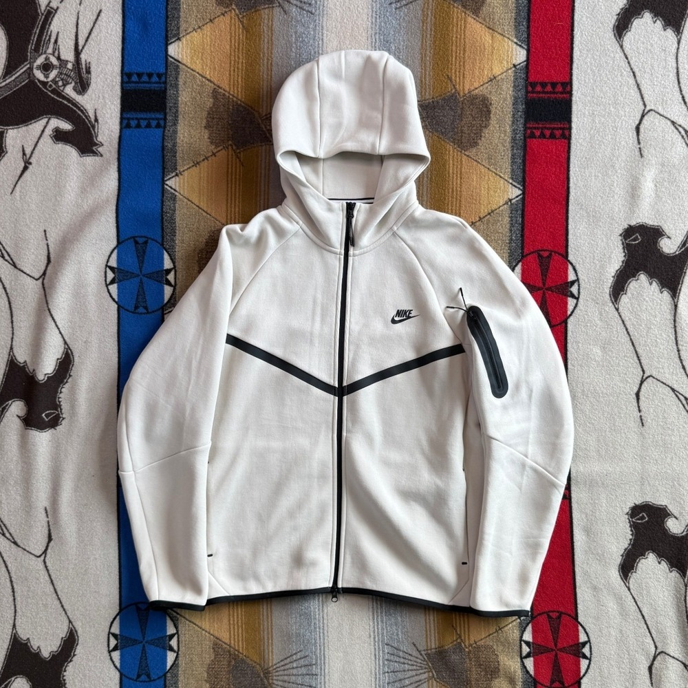 Nike Sportswear Tech Fleece Full Zip Hoodie Mens Large Sail White CU4489-133